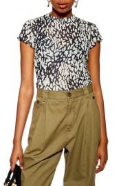 Topshop Splodge Abstract Mesh Top at Nordstrom